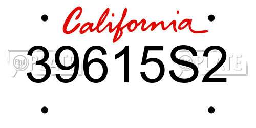 39615S2 California License Plate