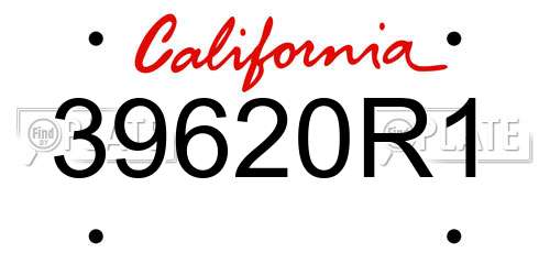 39620R1 California License Plate