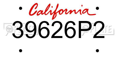 39626P2 California License Plate