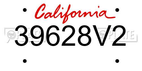 39628V2 California License Plate
