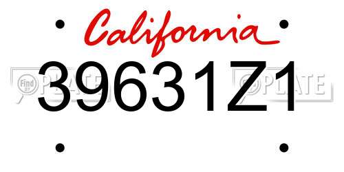 39631Z1 California License Plate