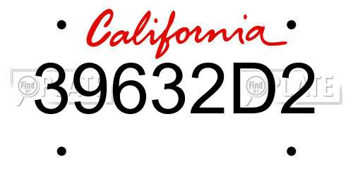 39632D2 California License Plate