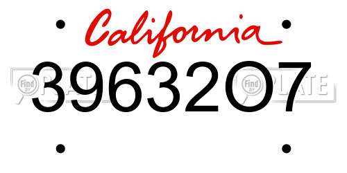 39632O7 California License Plate