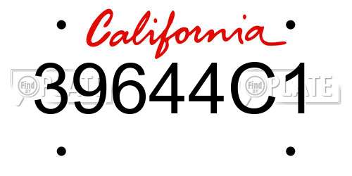 39644C1 California License Plate