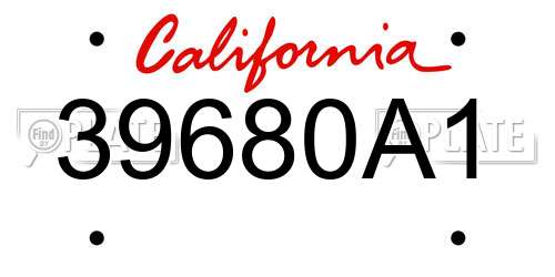 39680A1 California License Plate