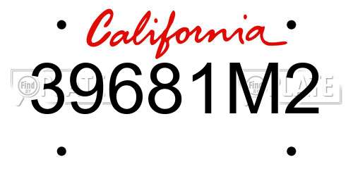 39681M2 California License Plate