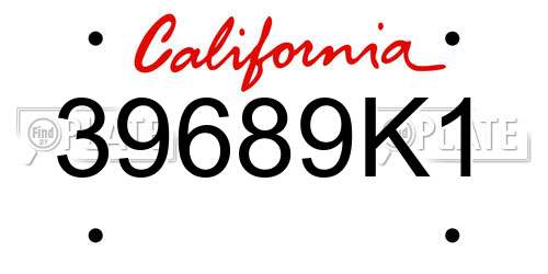 39689K1 California License Plate