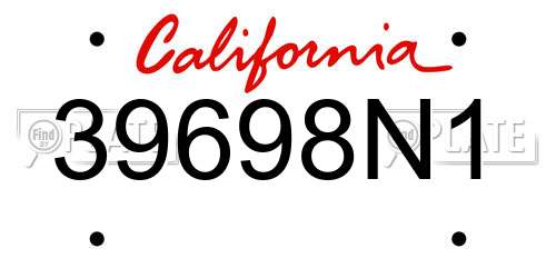 39698N1 California License Plate