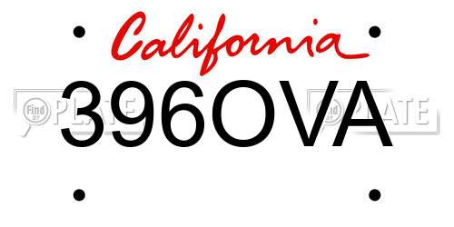 396OVA California License Plate