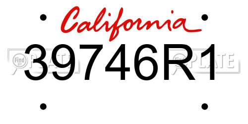 39746R1 California License Plate