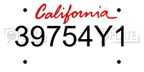 39754Y1 California License Plate