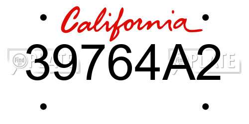 39764A2 California License Plate