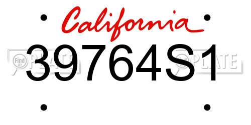 39764S1 California License Plate