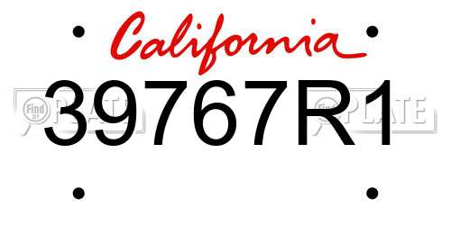39767R1 California License Plate