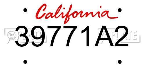 39771A2 California License Plate