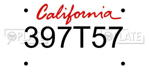 397T57 California License Plate