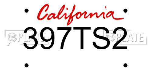 397TS2 California License Plate
