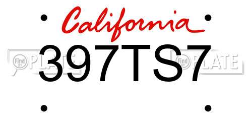 397TS7 California License Plate