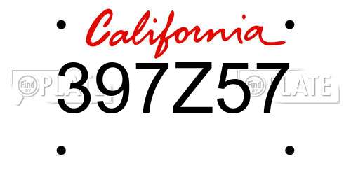 397Z57 California License Plate
