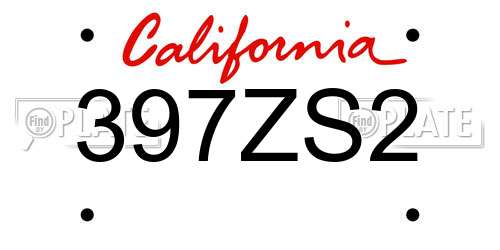 397ZS2 California License Plate