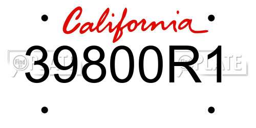 39800R1 California License Plate