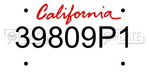 39809P1 California License Plate