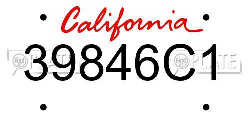 39846C1 California License Plate