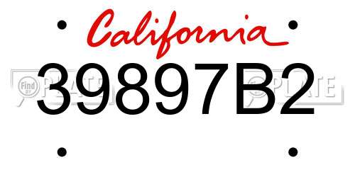 39897B2 California License Plate