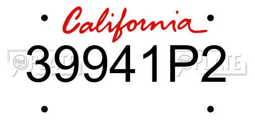 39941P2 California License Plate