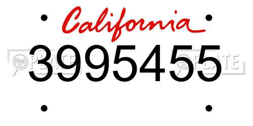 3995455 California License Plate