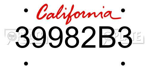 39982B3 California License Plate