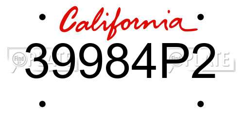 39984P2 California License Plate