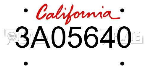 3A05640 California License Plate