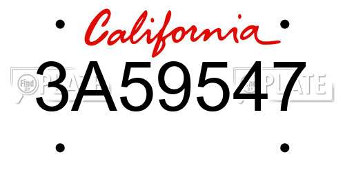 3A59547 California License Plate