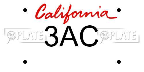3AC California License Plate