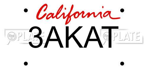 3AKAT California License Plate
