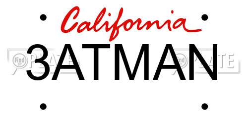 3ATMAN California License Plate