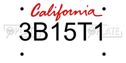 3B15T1 California License Plate