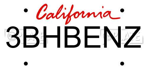 3BHBENZ California License Plate