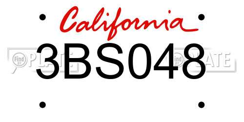 3BS048 California License Plate