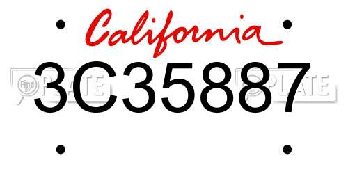 3C35887 California License Plate