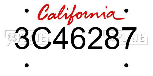 3C46287 California License Plate