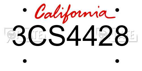 3CS4428 California License Plate