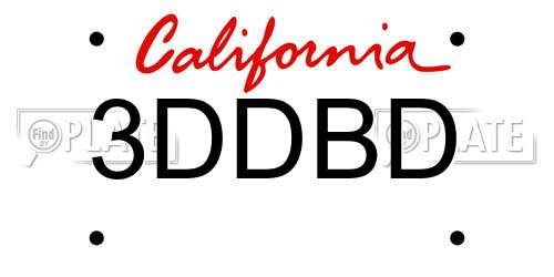 3DDBD California License Plate