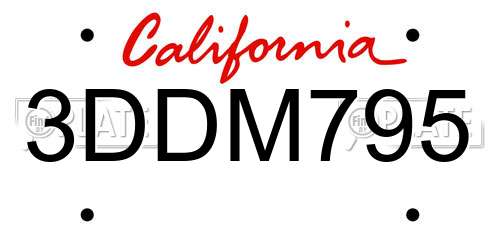 3DDM795 California License Plate