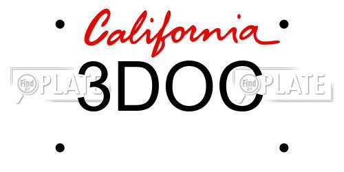 3DOC California License Plate