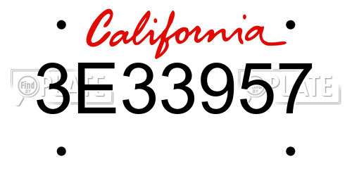 3E33957 California License Plate