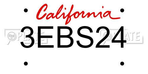 3EBS24 California License Plate