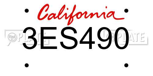 3ES490 California License Plate