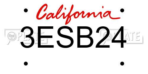 3ESB24 California License Plate